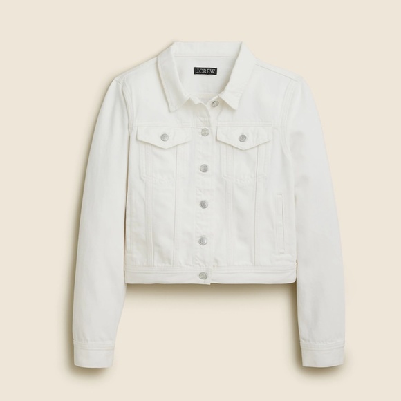 JCREW Size M Classic Denim Jacket in White $148 BY300 - Picture 1 of 4